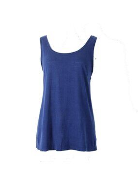 Eileen Fisher Top Sz S Blue Round Neck Sleeveless 100% Linen Tank Top